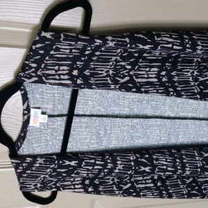 LuLaRoe Print knit open front Cardigan vest size small